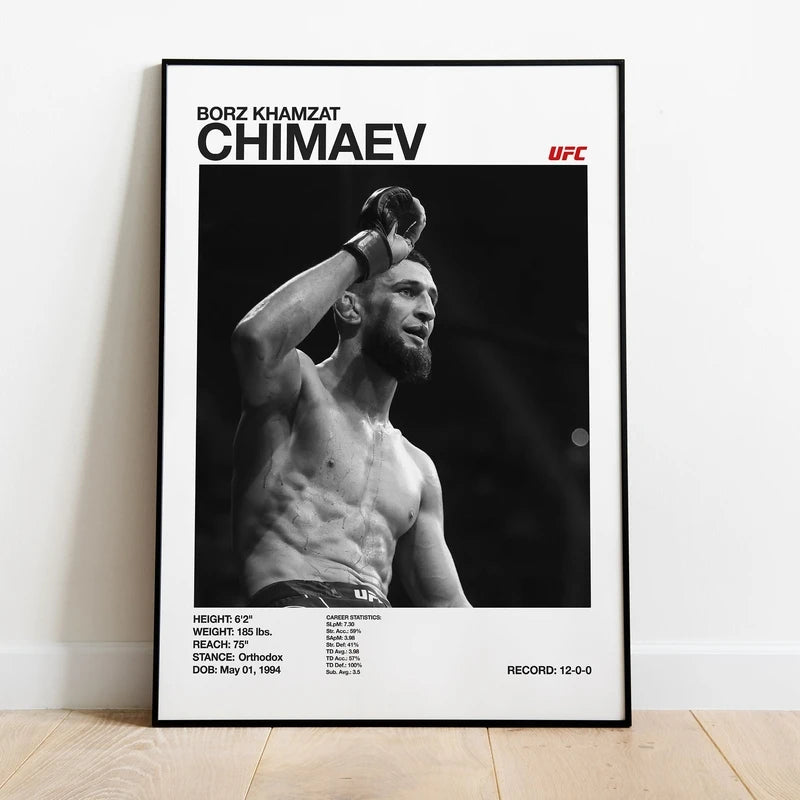 Black and white UFC Poster Canvas Wall Decor Gym Room