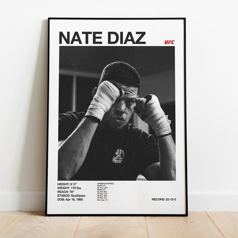 Black and white UFC Poster Canvas Wall Decor Gym Room