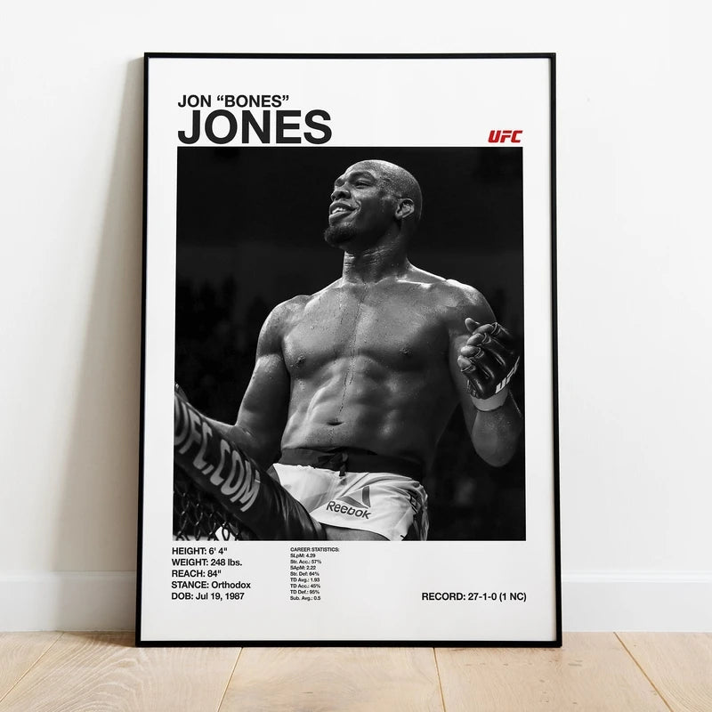 Black and white UFC Poster Canvas Wall Decor Gym Room