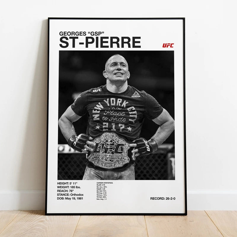 Black and white UFC Poster Canvas Wall Decor Gym Room