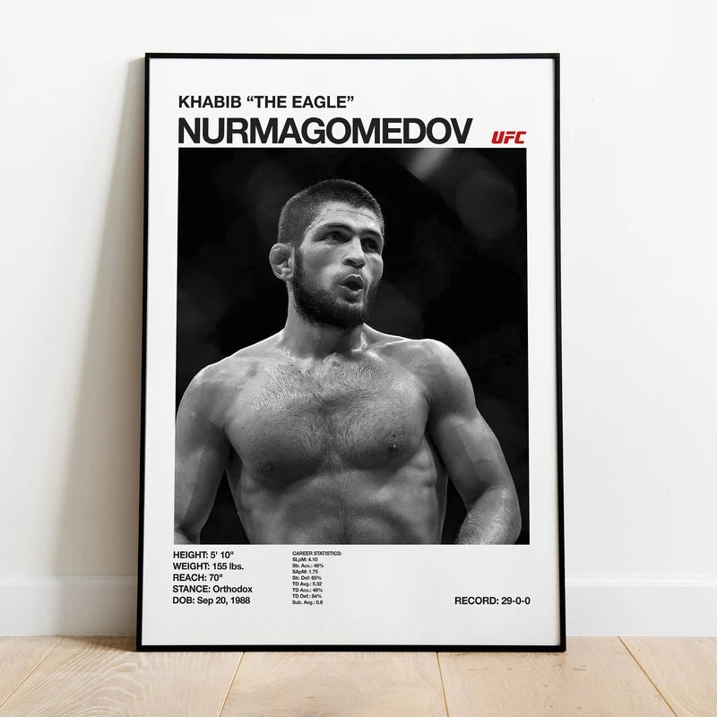 Black and white UFC Poster Canvas Wall Decor Gym Room