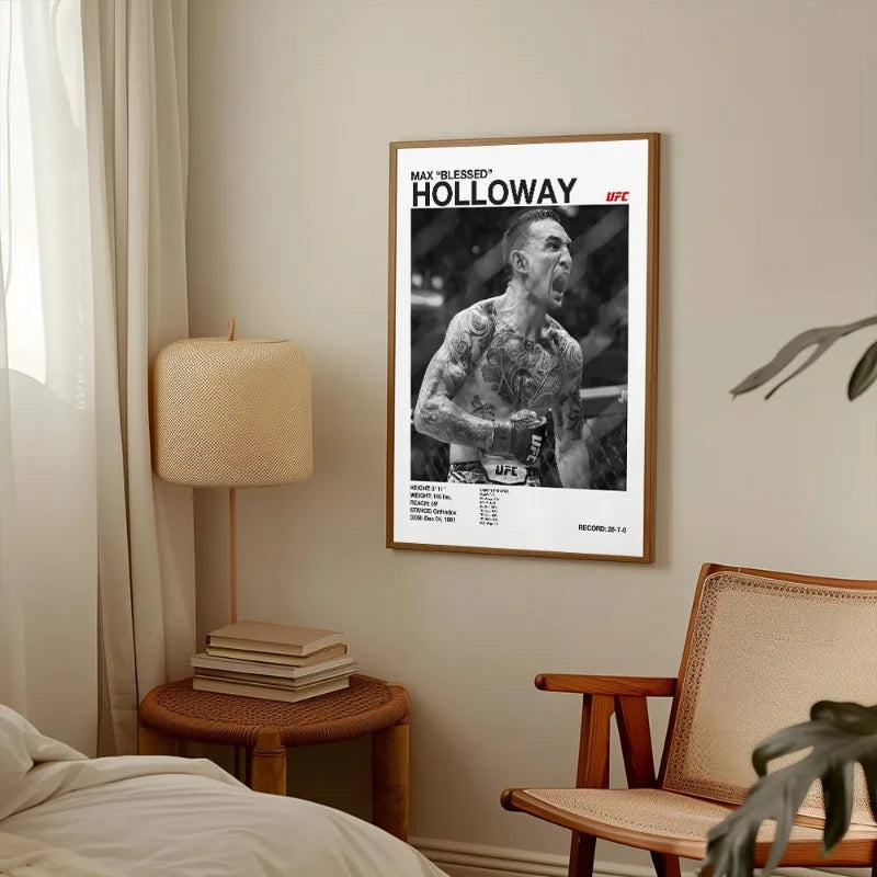 Black and white UFC Poster Canvas Wall Decor Gym Room