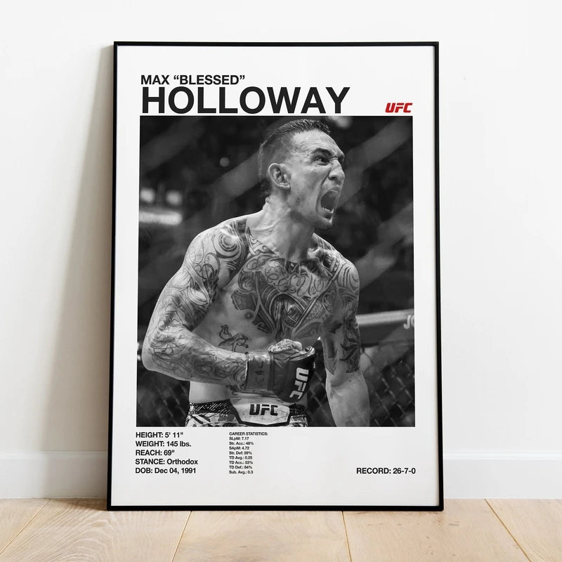 Black and white UFC Poster Canvas Wall Decor Gym Room