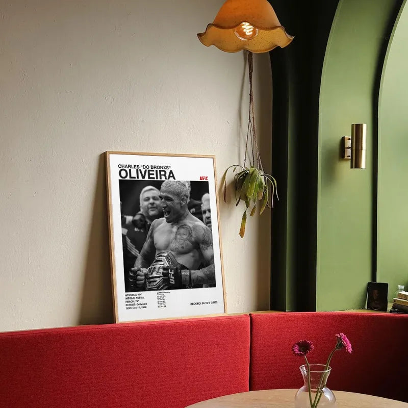 Black and white UFC Poster Canvas Wall Decor Gym Room