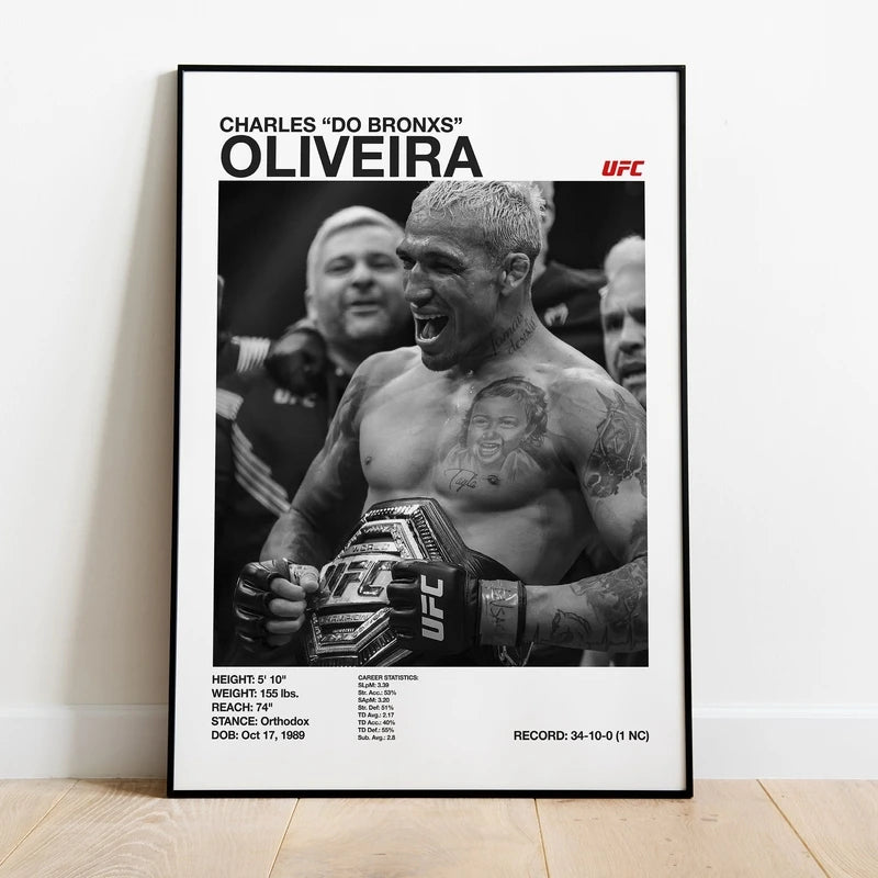 Black and white UFC Poster Canvas Wall Decor Gym Room